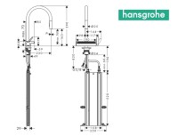 MEDIDAS MONOMANDO COCINA EXTRAIBLE SELECT M81 AQUNO HANSGROHE